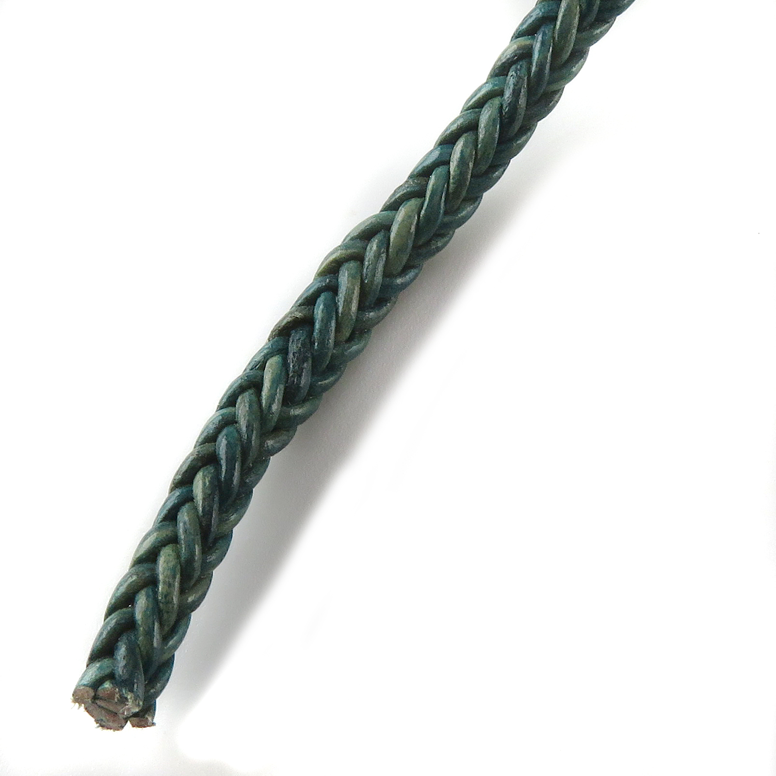 Lederschnur geflochten quadratisch 3 mm - Mesh Grün. Länge: 5 m