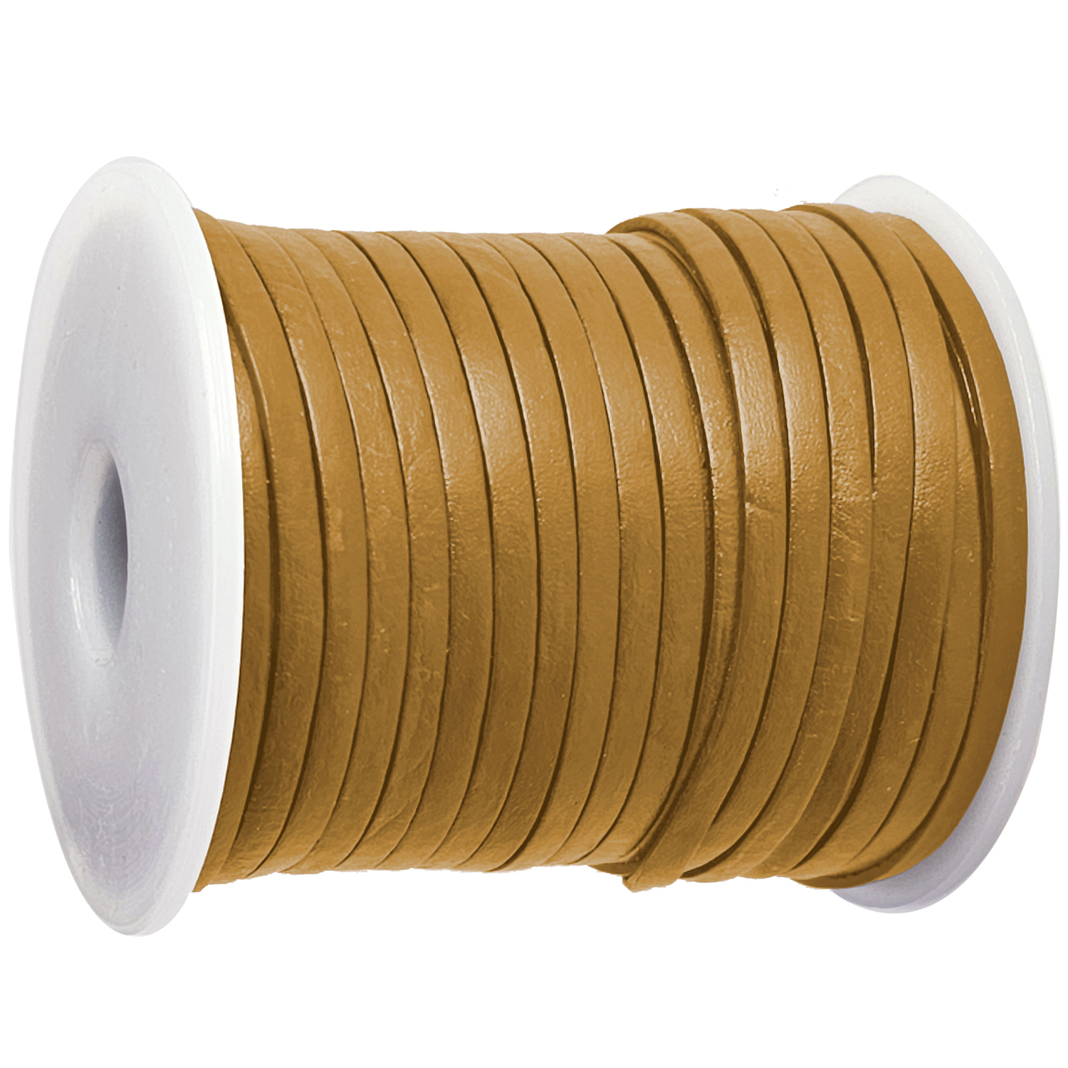 Lederband Flach 3 x 1 mm - Curry. Länge: 10 m