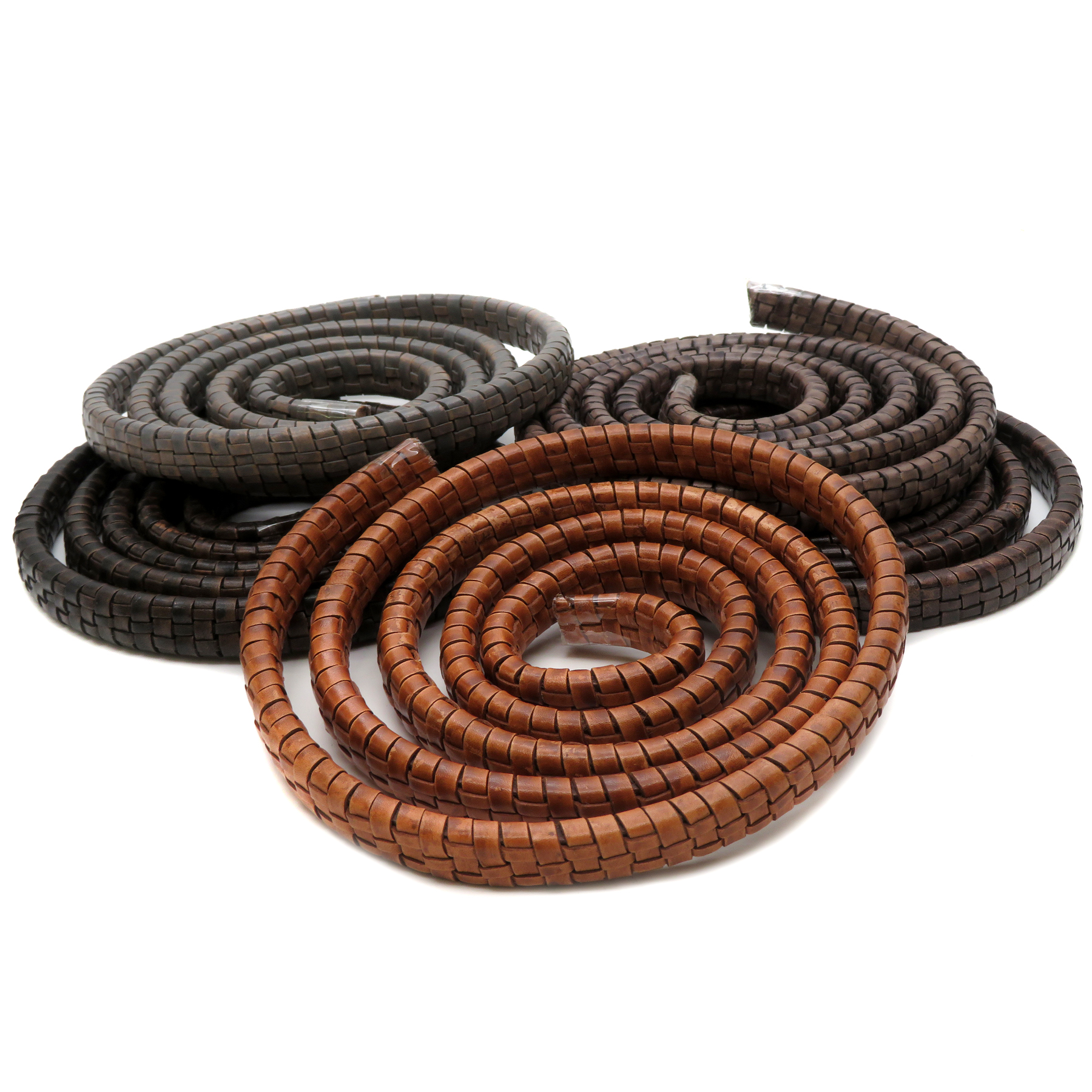 Oval geflochtenes Lederband - vegetabil gegerbt 3