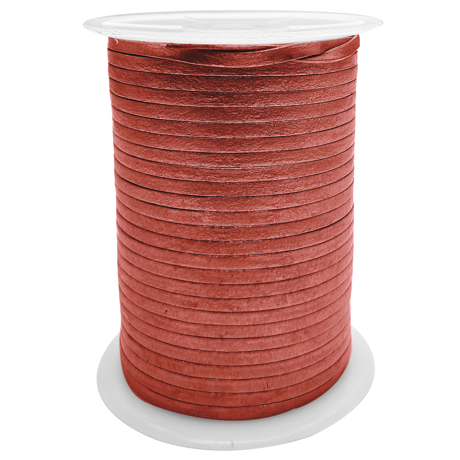 Lederband Flach 4 x 1 mm - Kastanienbraun metallic 2 m
