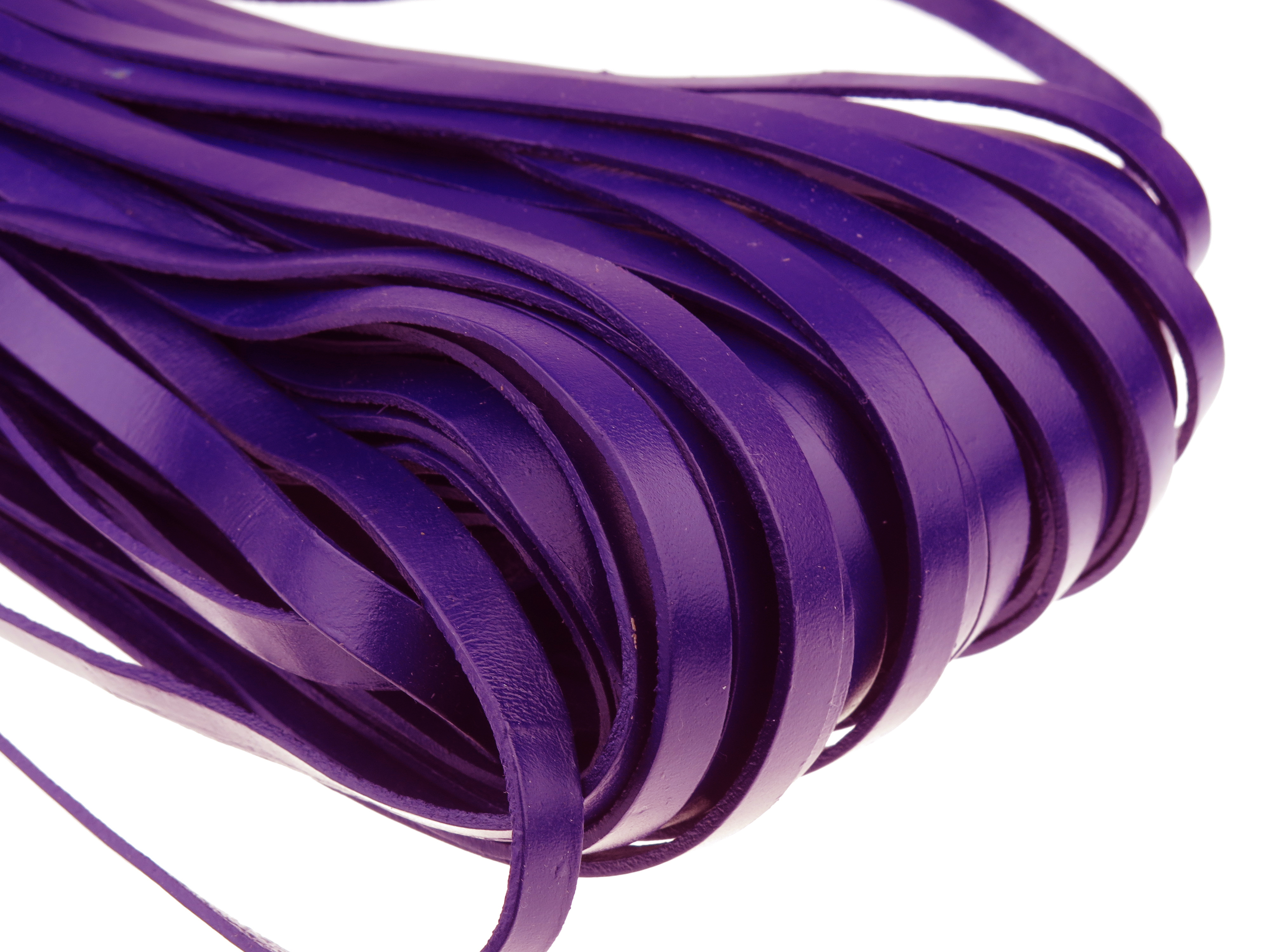 Lederband Flach 1 cm x 2 mm - Lila. Länge: 3 m