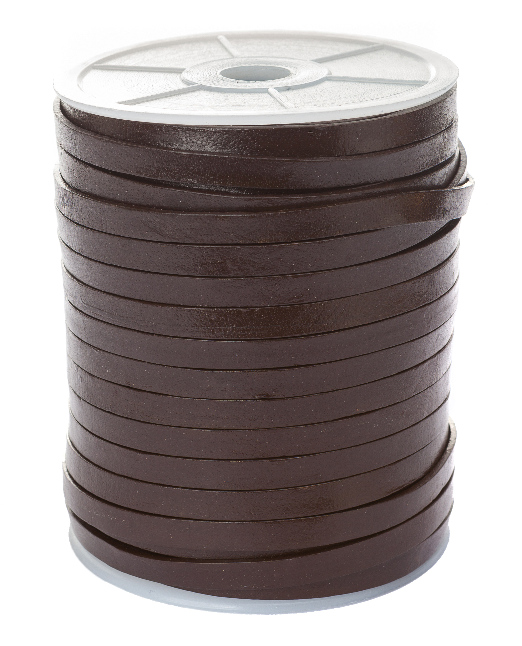 Lederband Flach 6 mm x 1,5 mm - Braun. Länge: 25 m auf Rolle