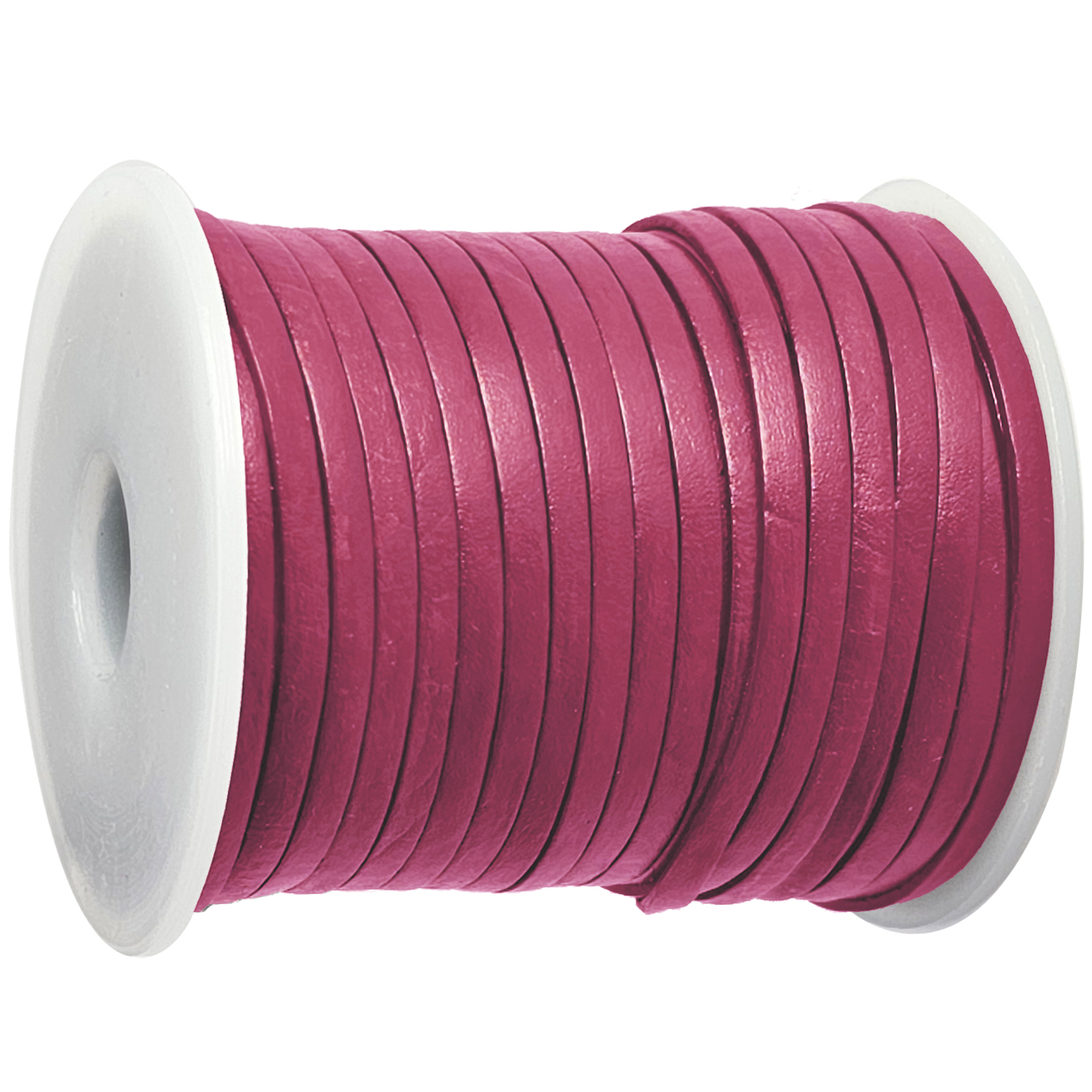 Lederband Flach 3 x 1 mm - Pink. Länge: 1 m