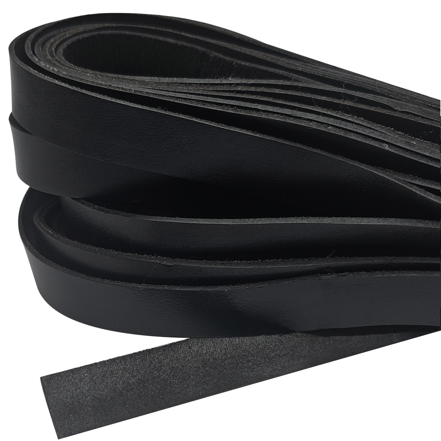 Lederband Flach 20 mm x 2,5 mm - Schwarz. Länge: 30 m