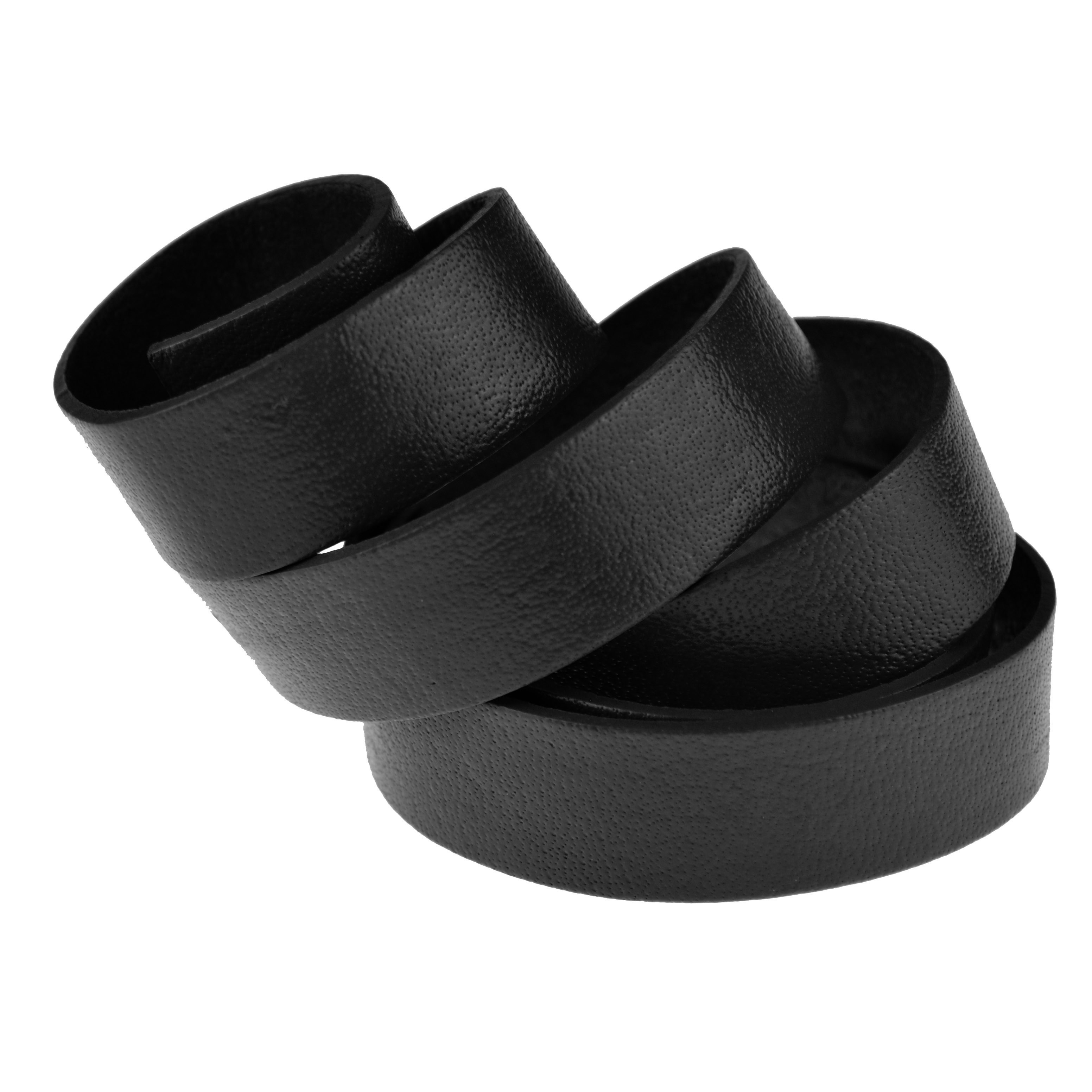 Lederband Flach. Länge: 1 m; Dicke: 3  mm - Schwarz. Breite: wählbar