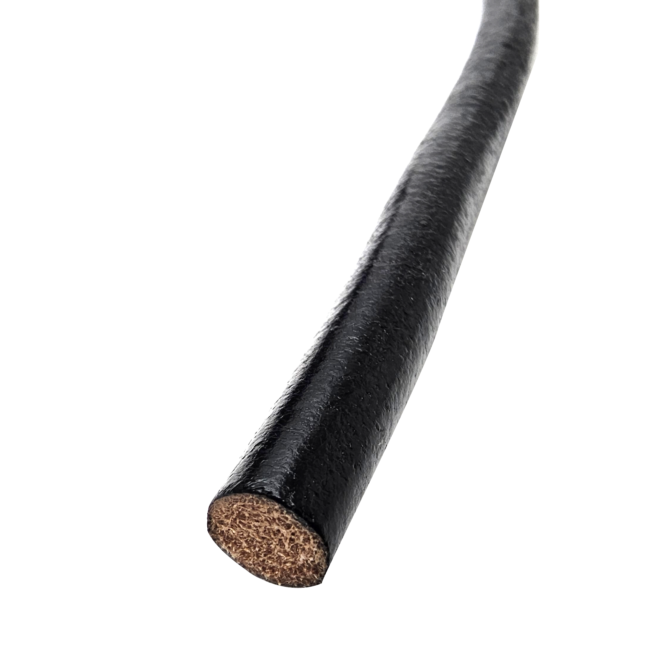 Lederschnur Rund 8 mm - Schwarz. Länge: 10 m
