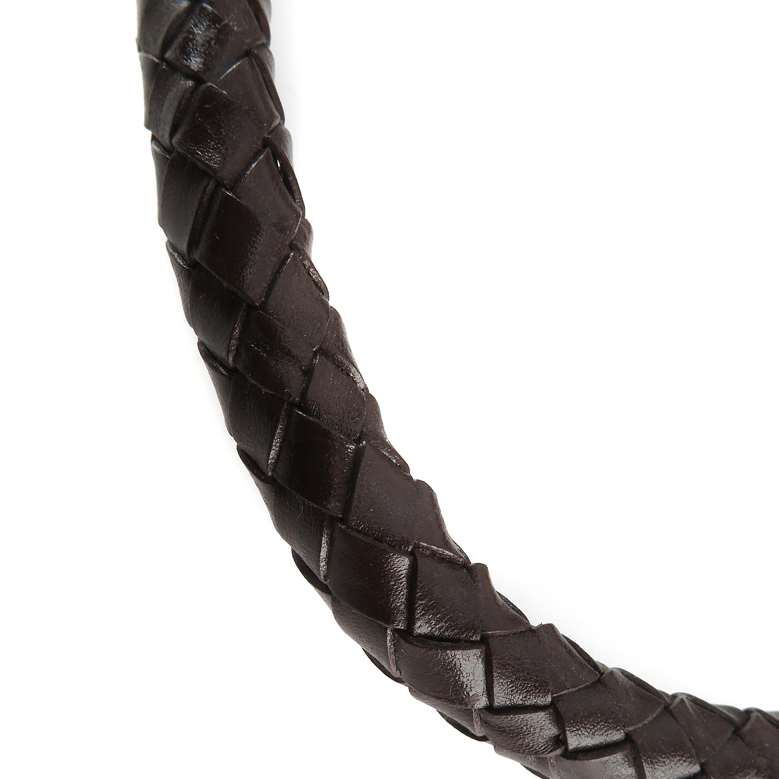 Lederschnur geflochten 10 mm - Braun. Länge: 10 m