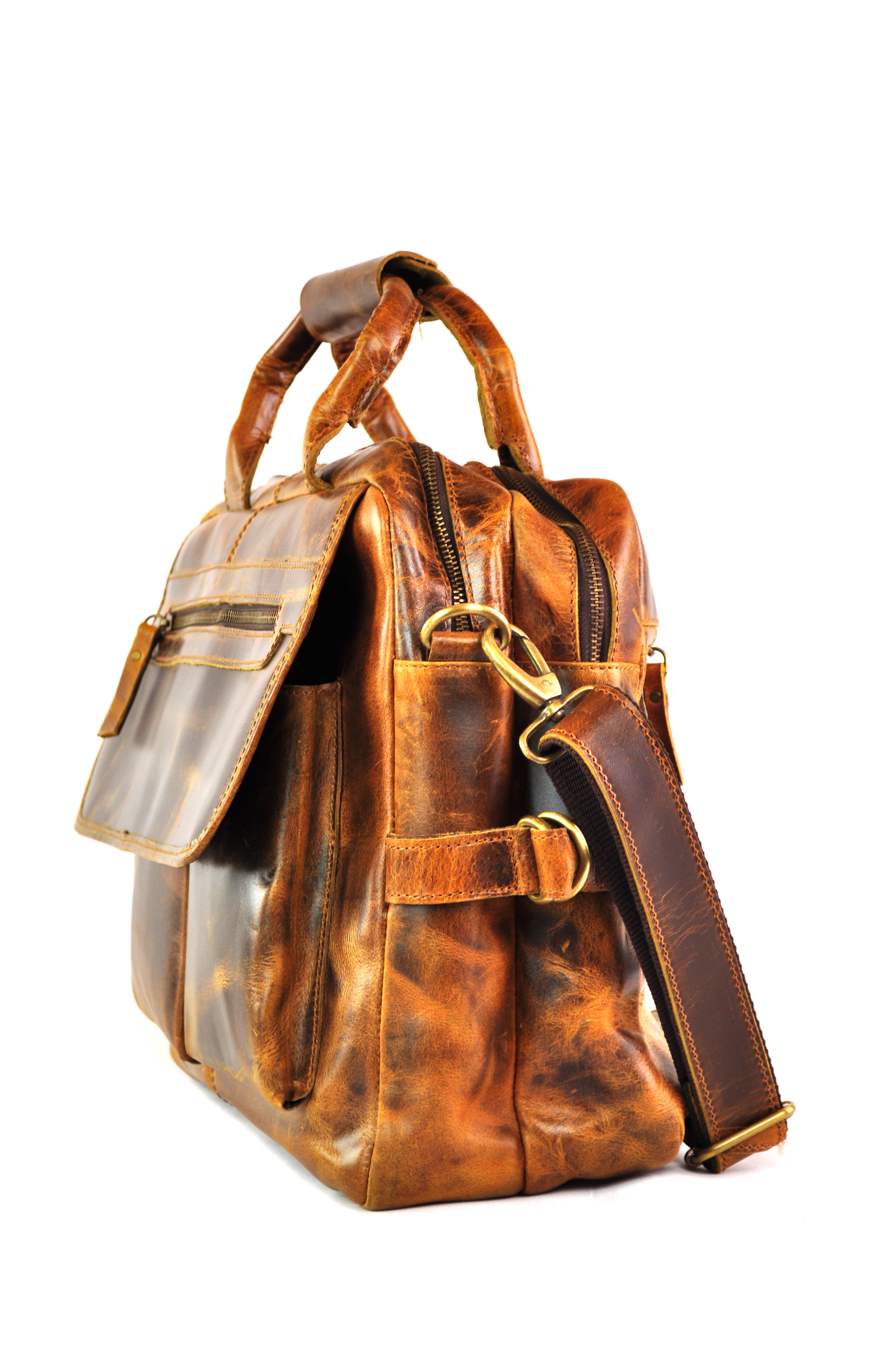 DSC_4013 Ledertasche – Shabby Antik Braun 40cm x 30cm x 13cm