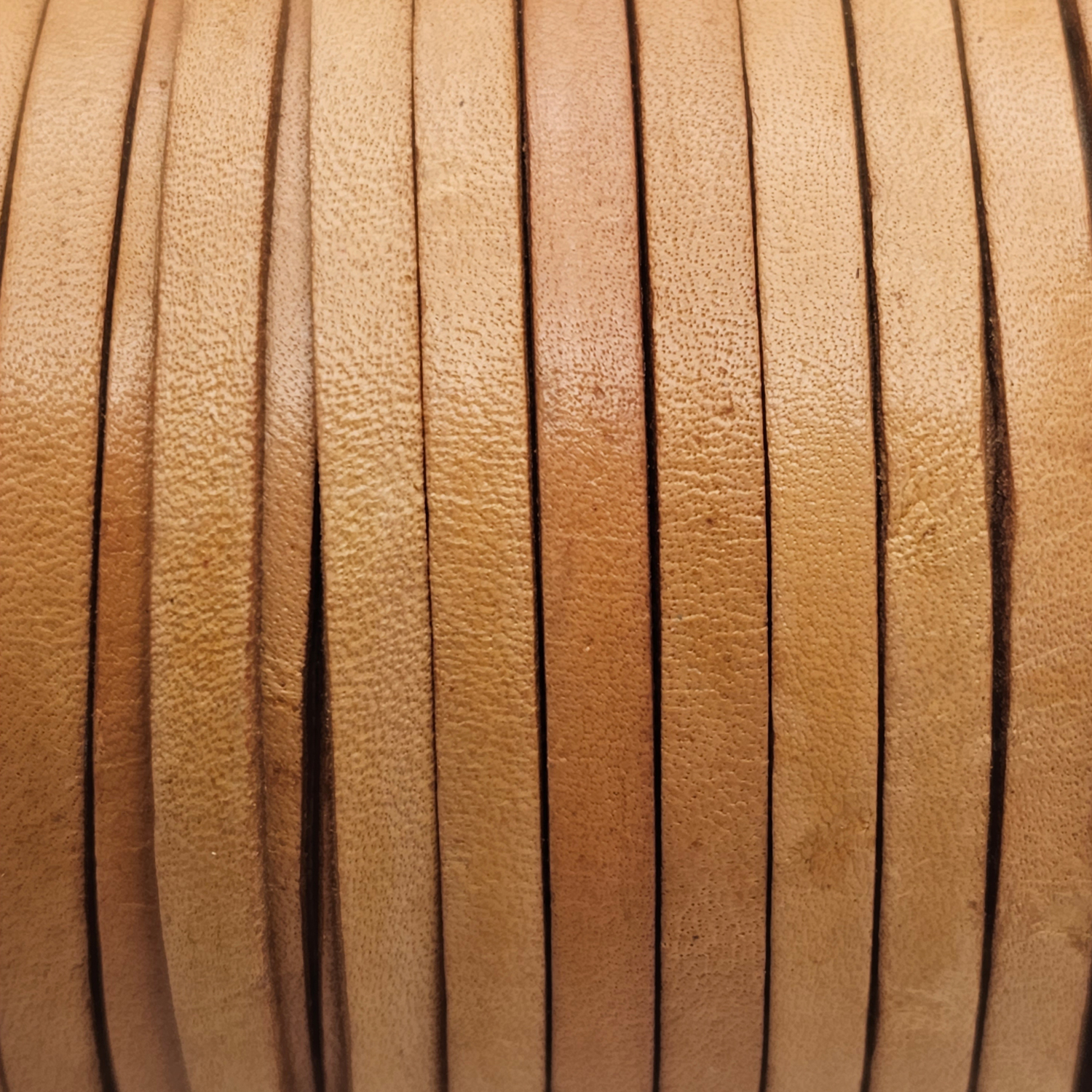 Lederband Flach 3 x 1 mm - Naturbraun. Länge: 2 m