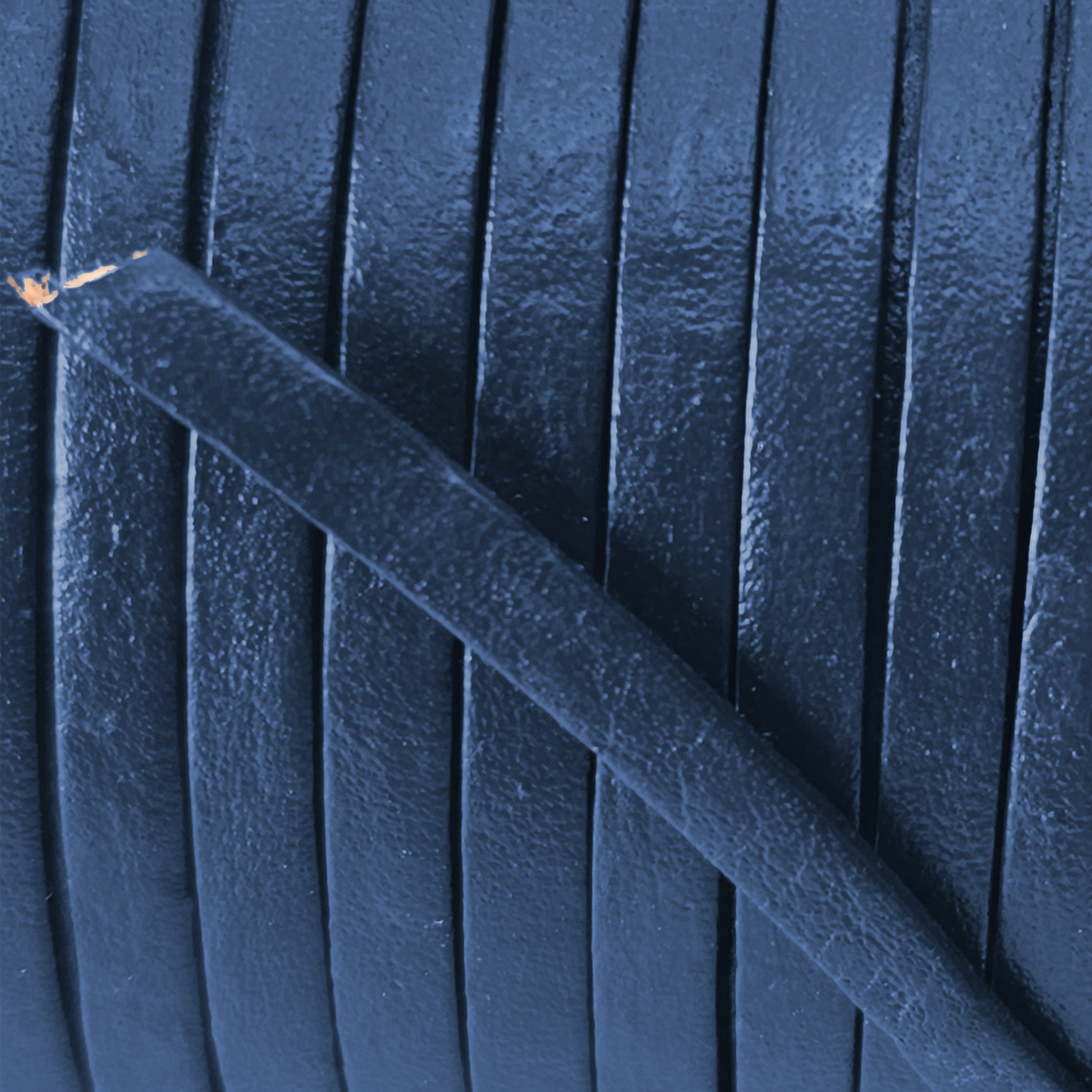 Lederband Flach 3 x 1 mm - Blau