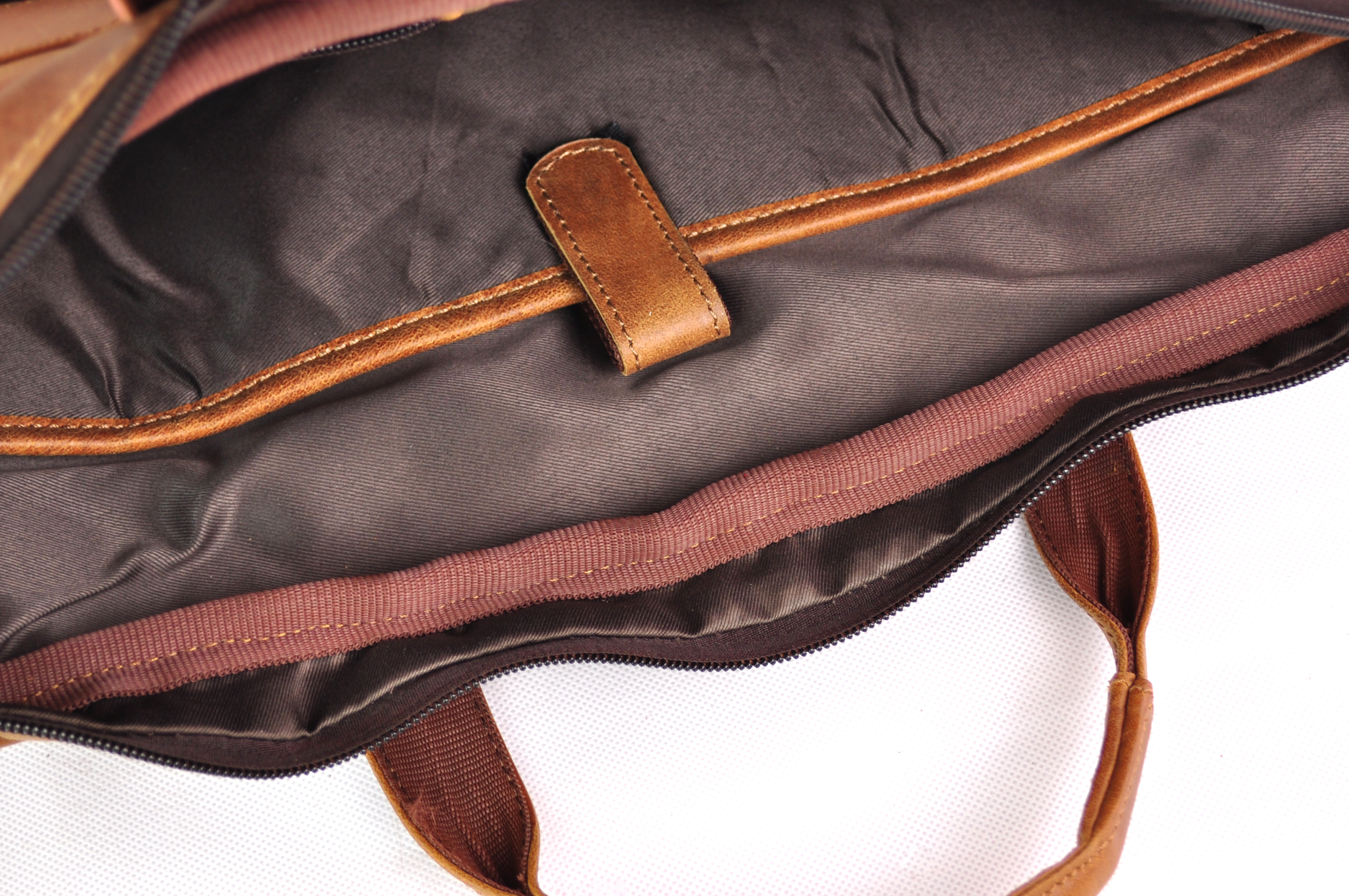 Große Ledertasche | Vintage Optik | 45cm x 35cm x 8cm - Hellbraun