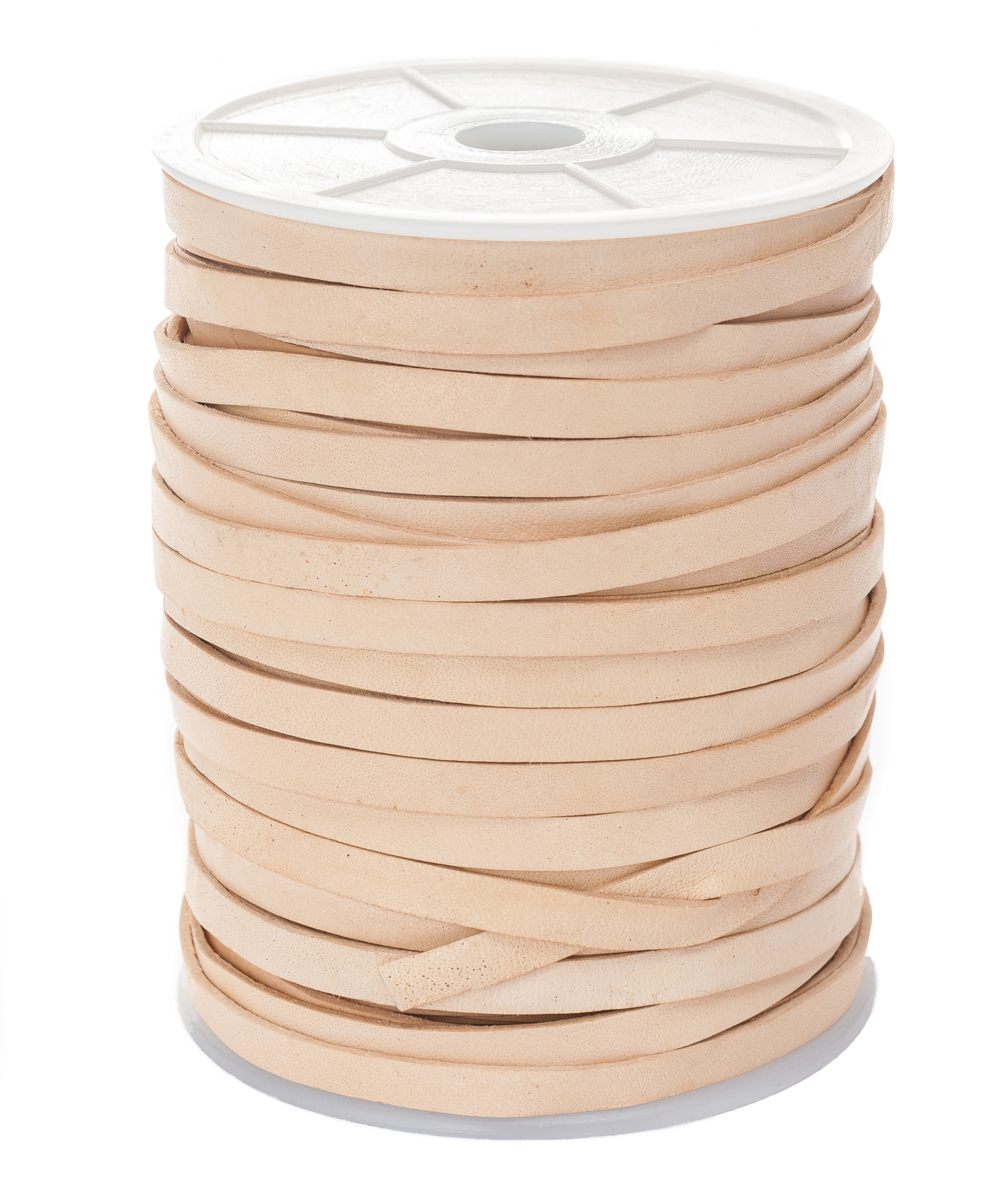 Lederband Flach 6 mm x 1,5 mm - Natur. Länge: 10 m