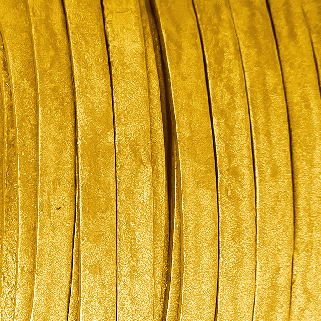 Lederband Flach 4 x 1 mm - Gold. Länge:  3 m
