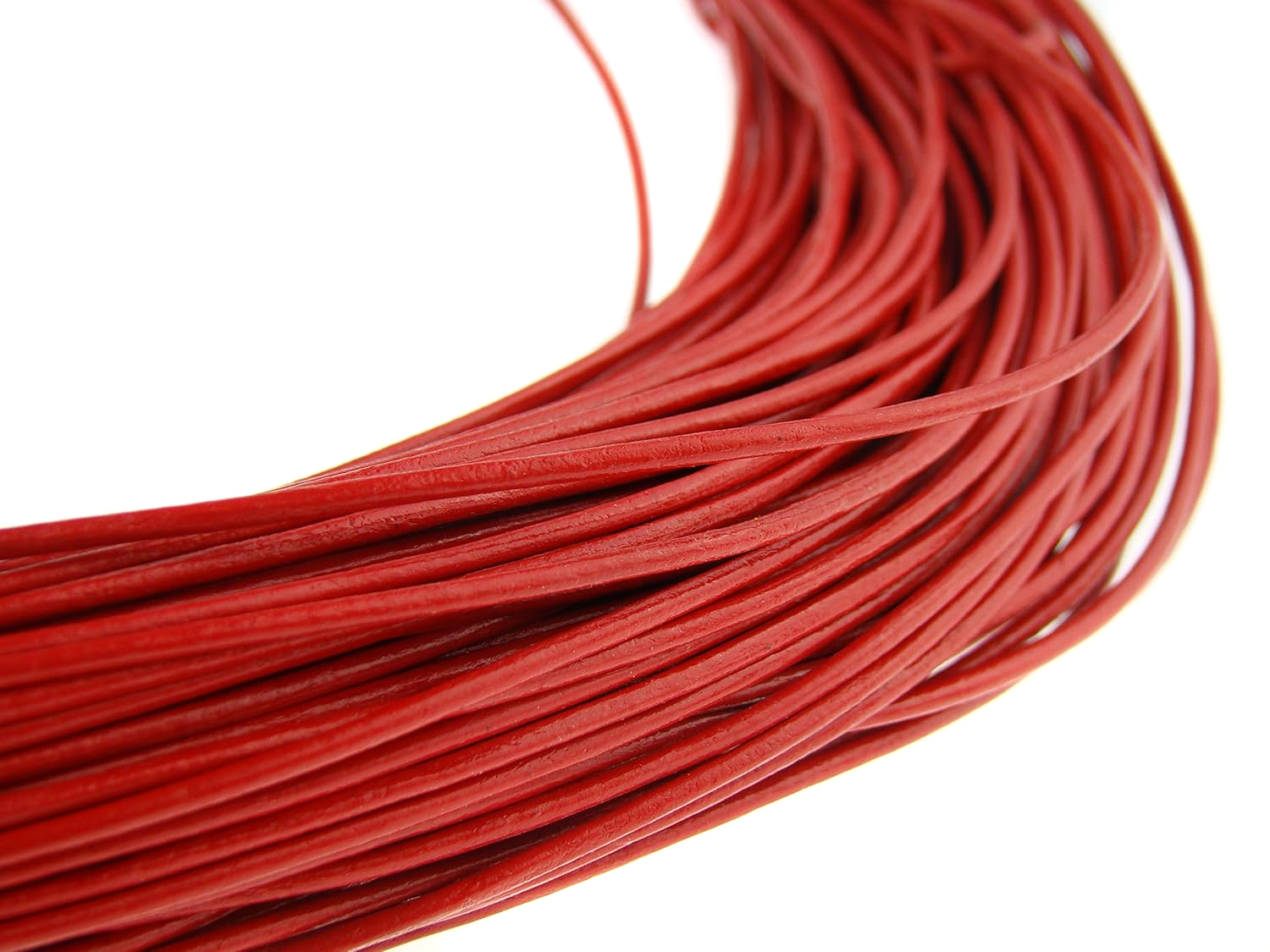 Lederschnur Rund 1,5 mm - Rot. Länge: 25 m