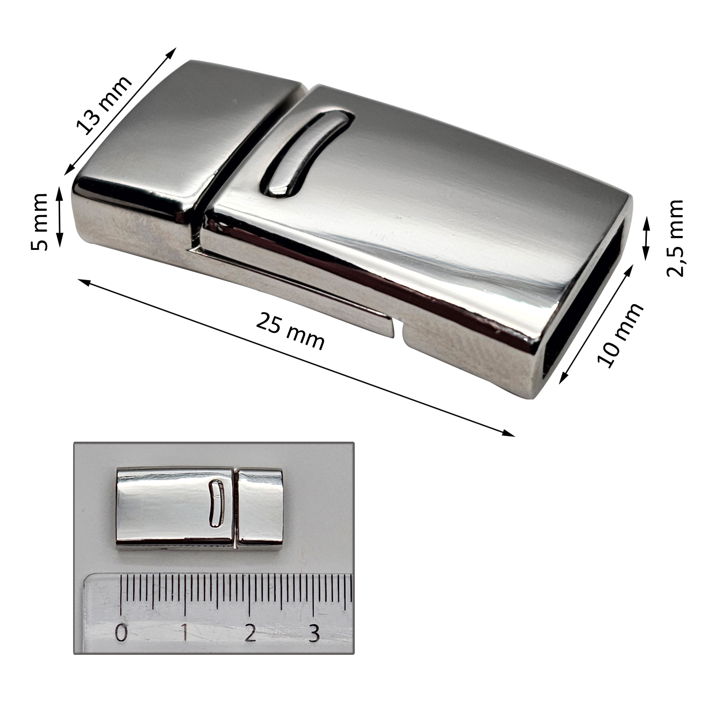 Magnetverschluss_MassecuNKR8n5jhHqC Magnetverschluss aus Edelstahl (25 x 13 x 5 mm) - 3 Stück
