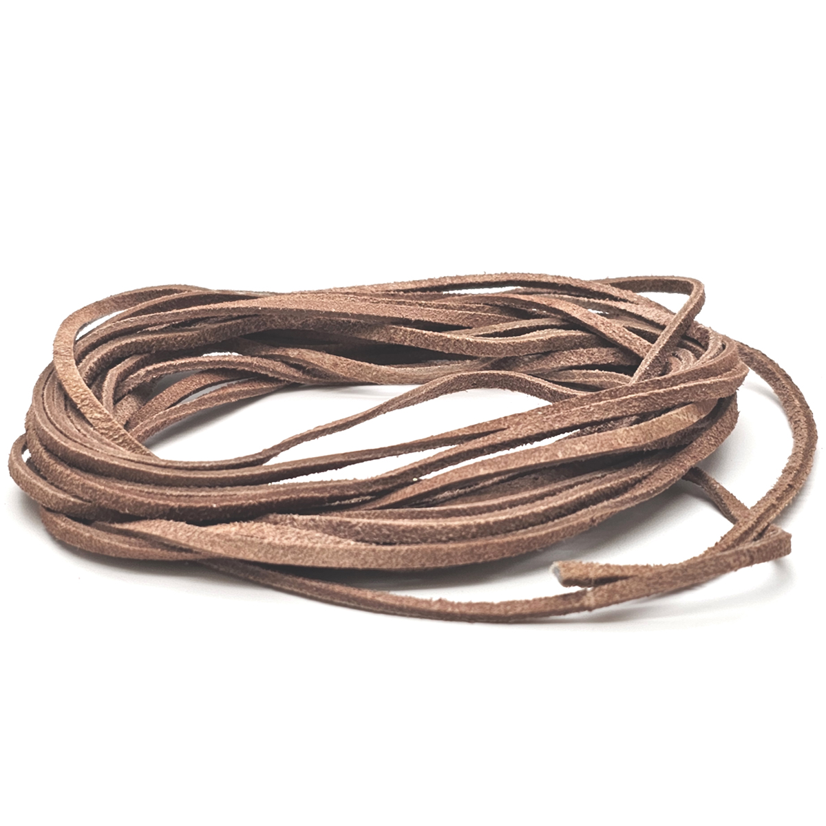 Weiches Wildlederband mit einer Breite von 3 mm in Naturbraun