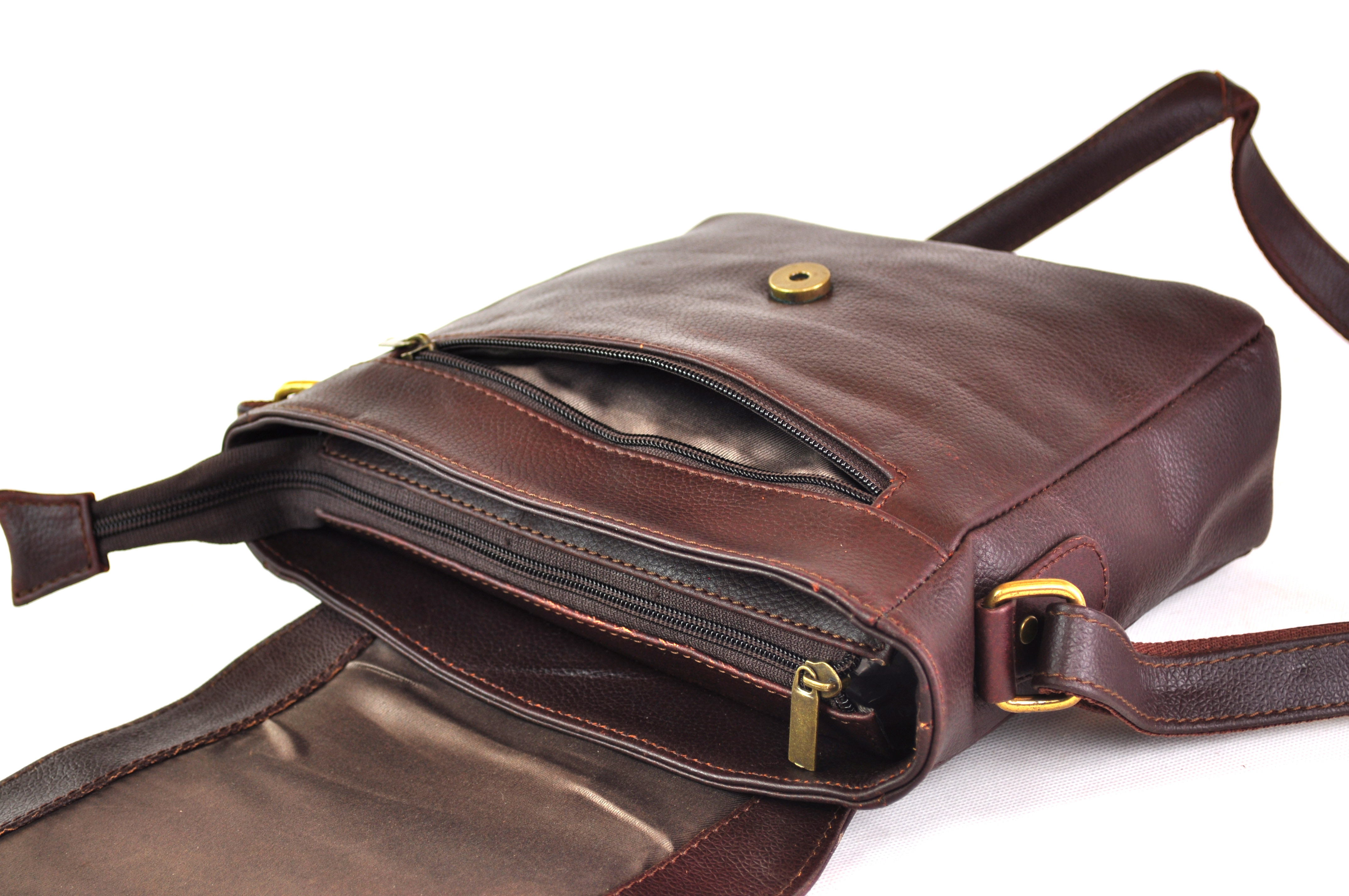 Umhängetasche für Herren, 100% echtes Leder - schlicht und praktisch