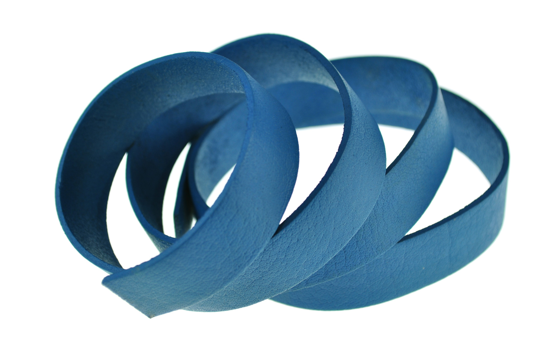 Lederband Flach. Länge: 1 m; Dicke: 2 mm - Blau. Breite: 40 mm
