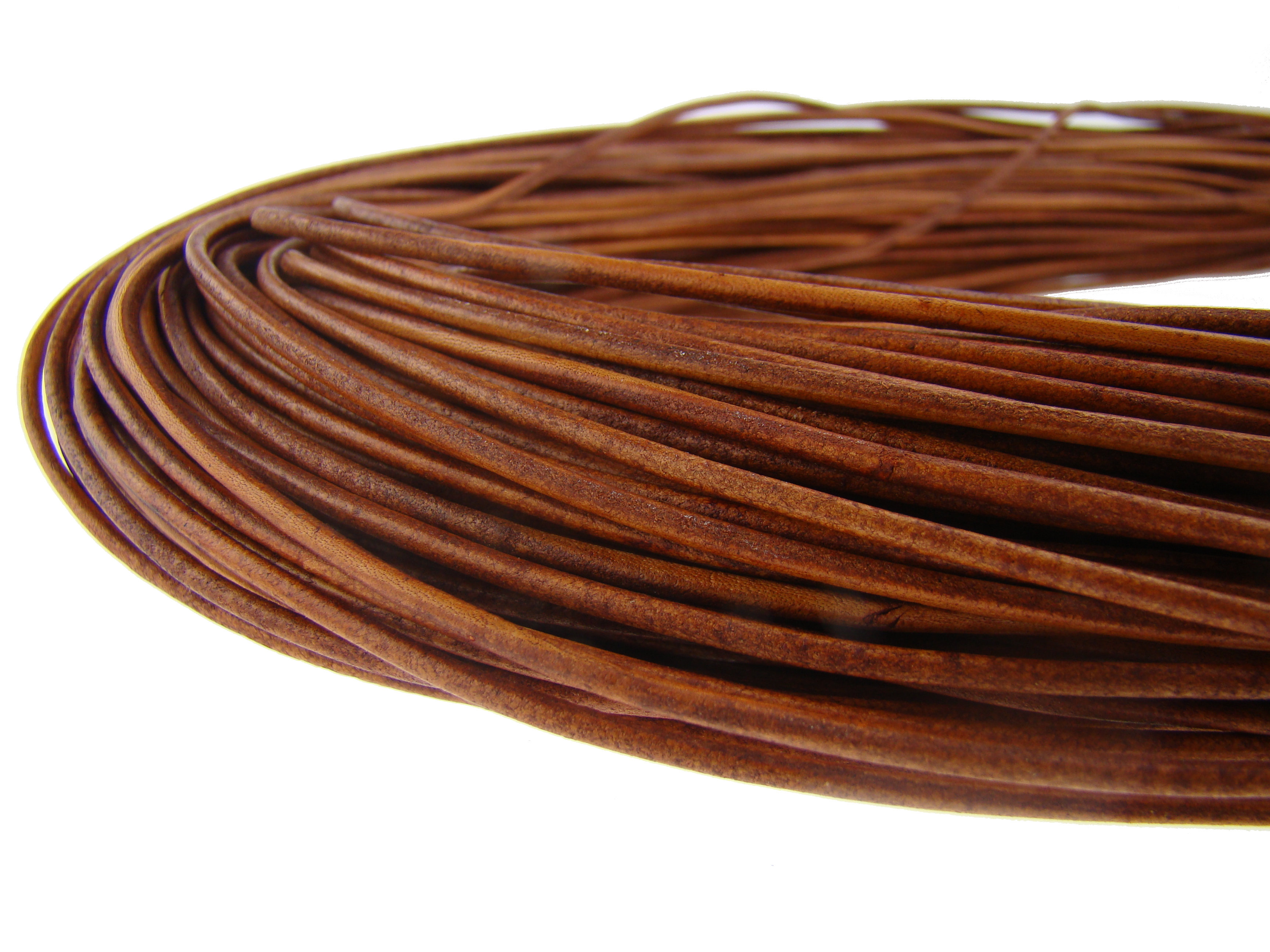 Lederschnur Rund 2 mm - Antik Hellbraun