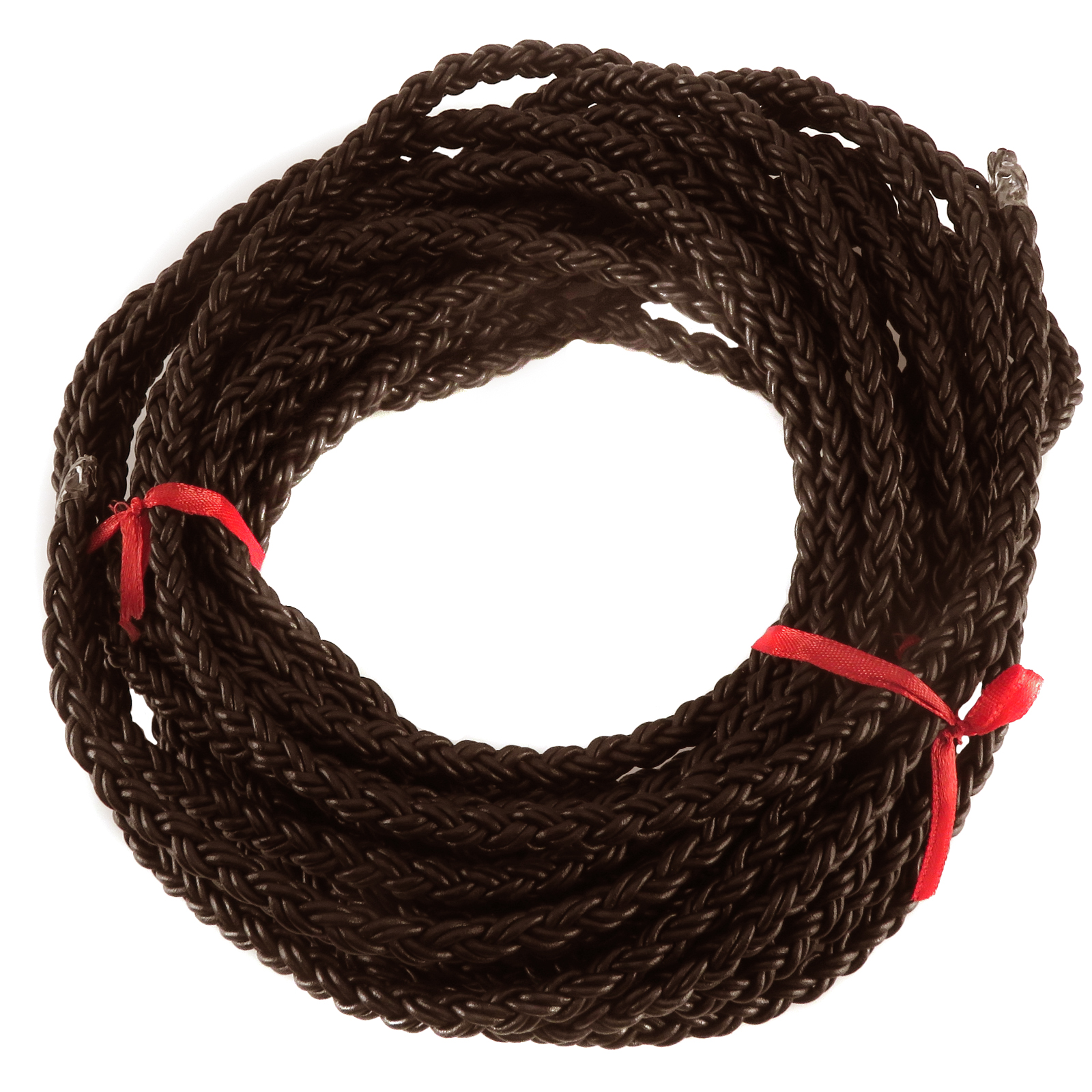 Lederschnur geflochten 7 mm - Braun. Länge: 5 m