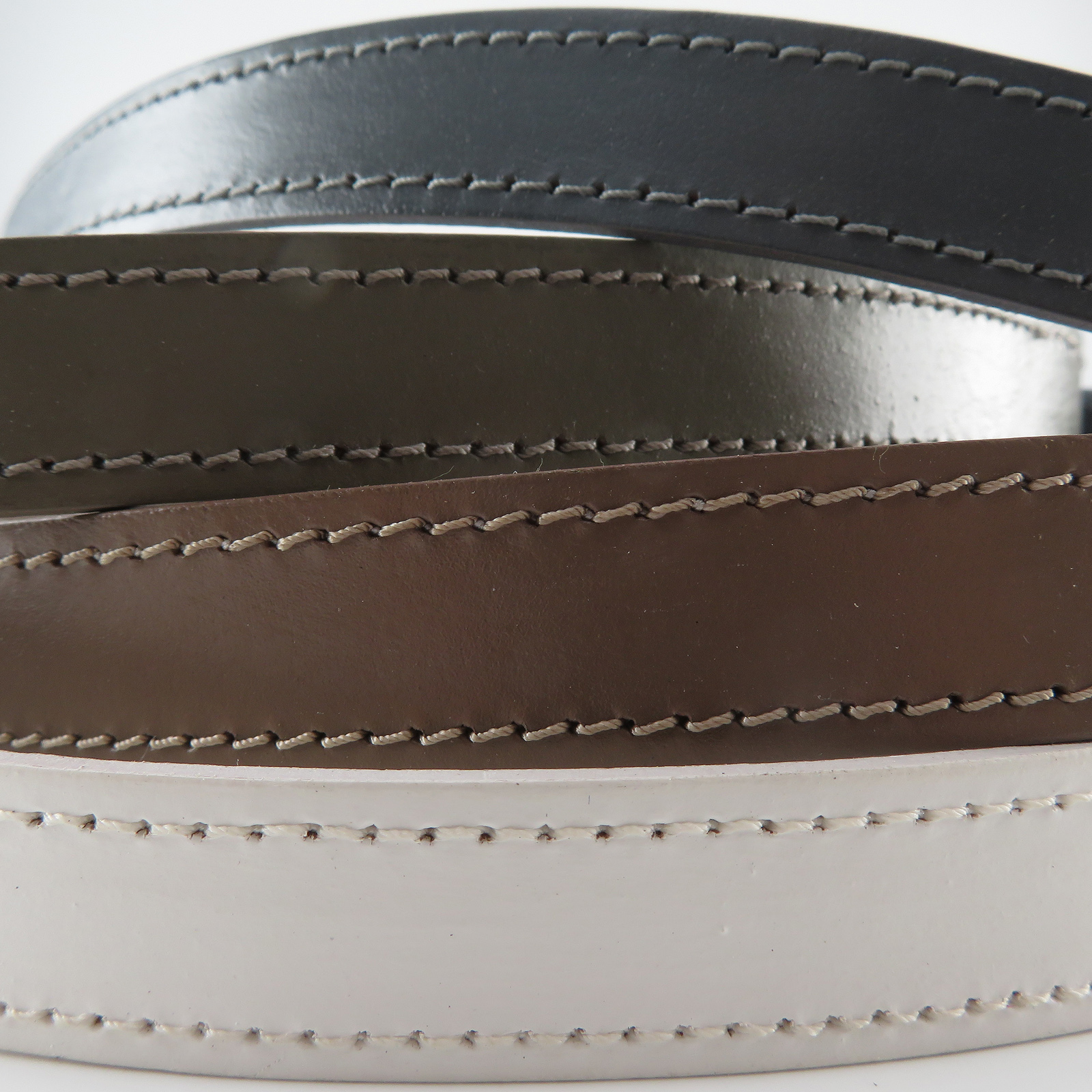 Lederband Flach Genäht | 20 mm Breite | Länge: 1 Meter -  Schwarz