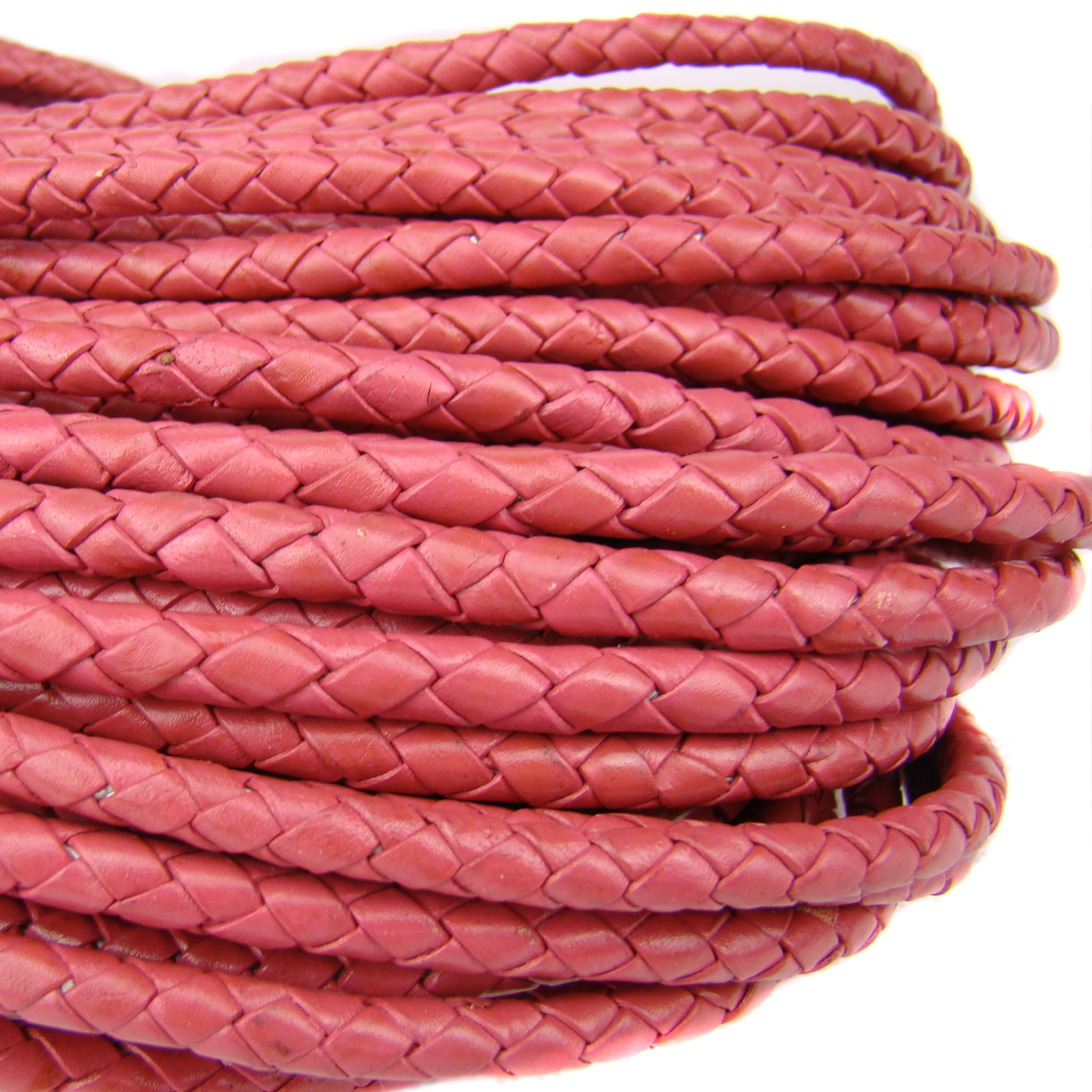 Lederschnur geflochten 5 mm - Pink. Länge: 20 m