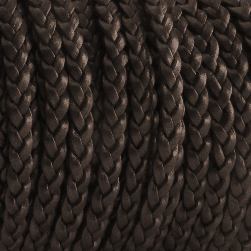 Geflochtenes Lederband mit drei Schnüren in 5 mm Breite in Braun