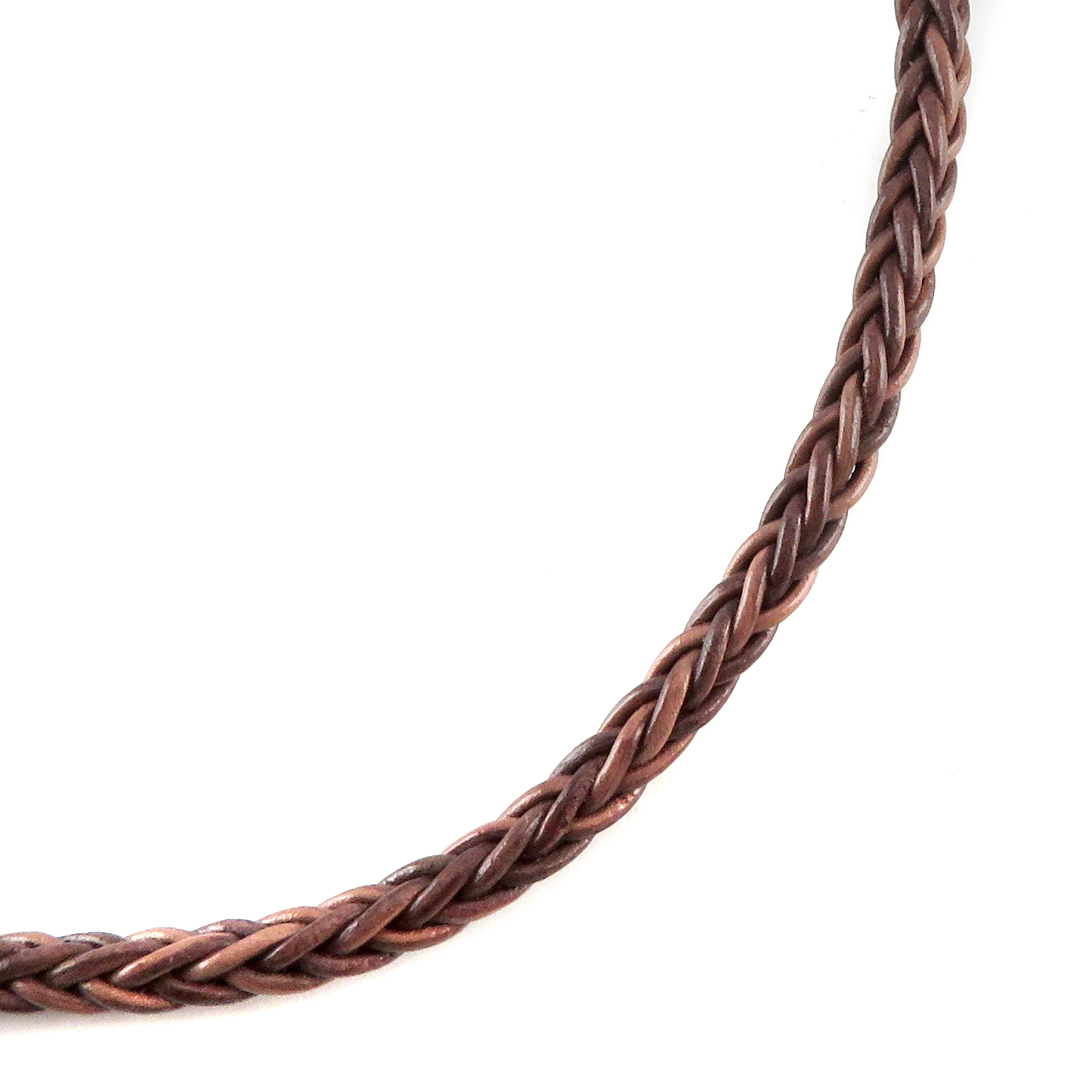 Lederschnur geflochten quadratisch 3 mm - Mesh Hellbraun. Länge: 10 m
