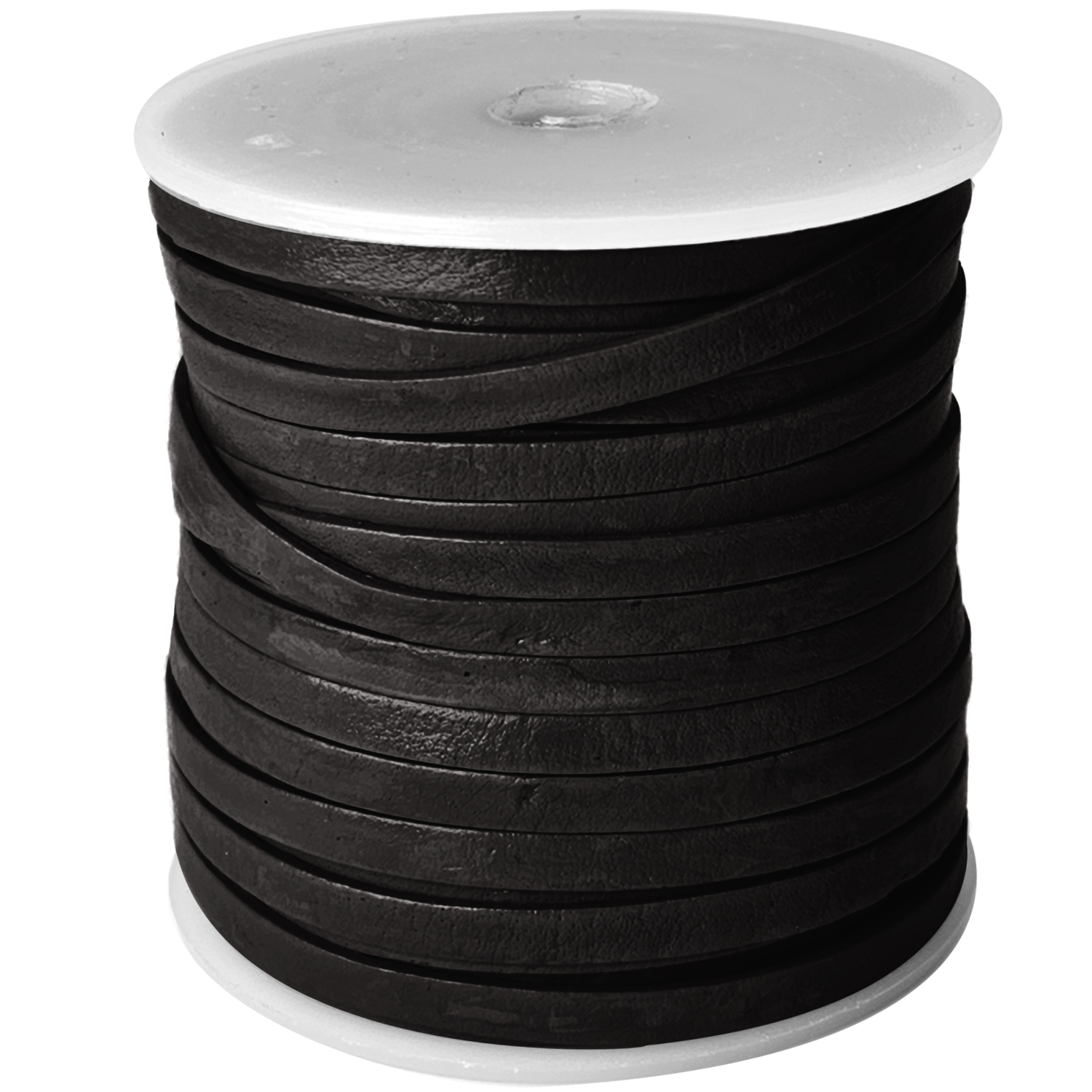 Lederband Flach 4 x 1 mm - Schwarz - zum Basteln