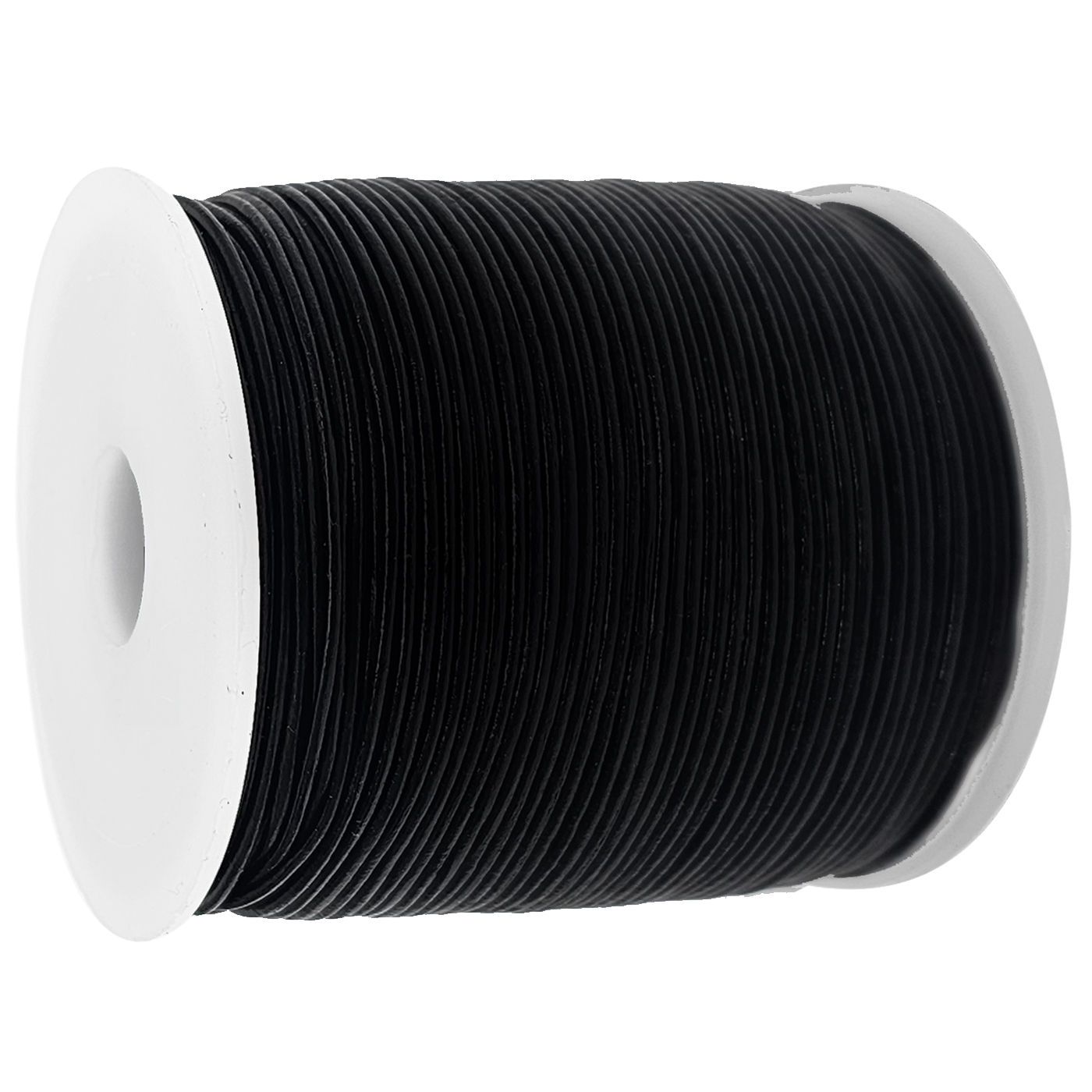 Lederschnur Rund 1 mm - Schwarz. Länge: 30 m