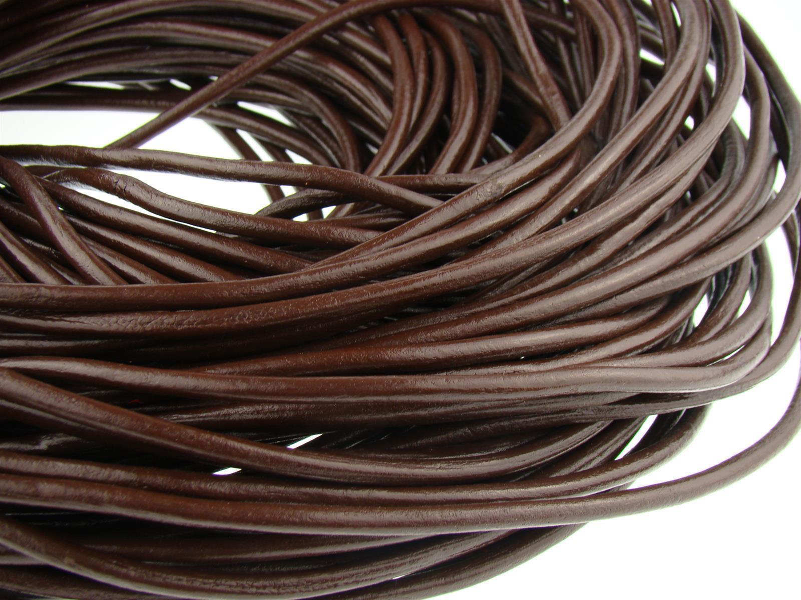 Lederschnur Rund 5 mm - Braun. Länge: 25 m