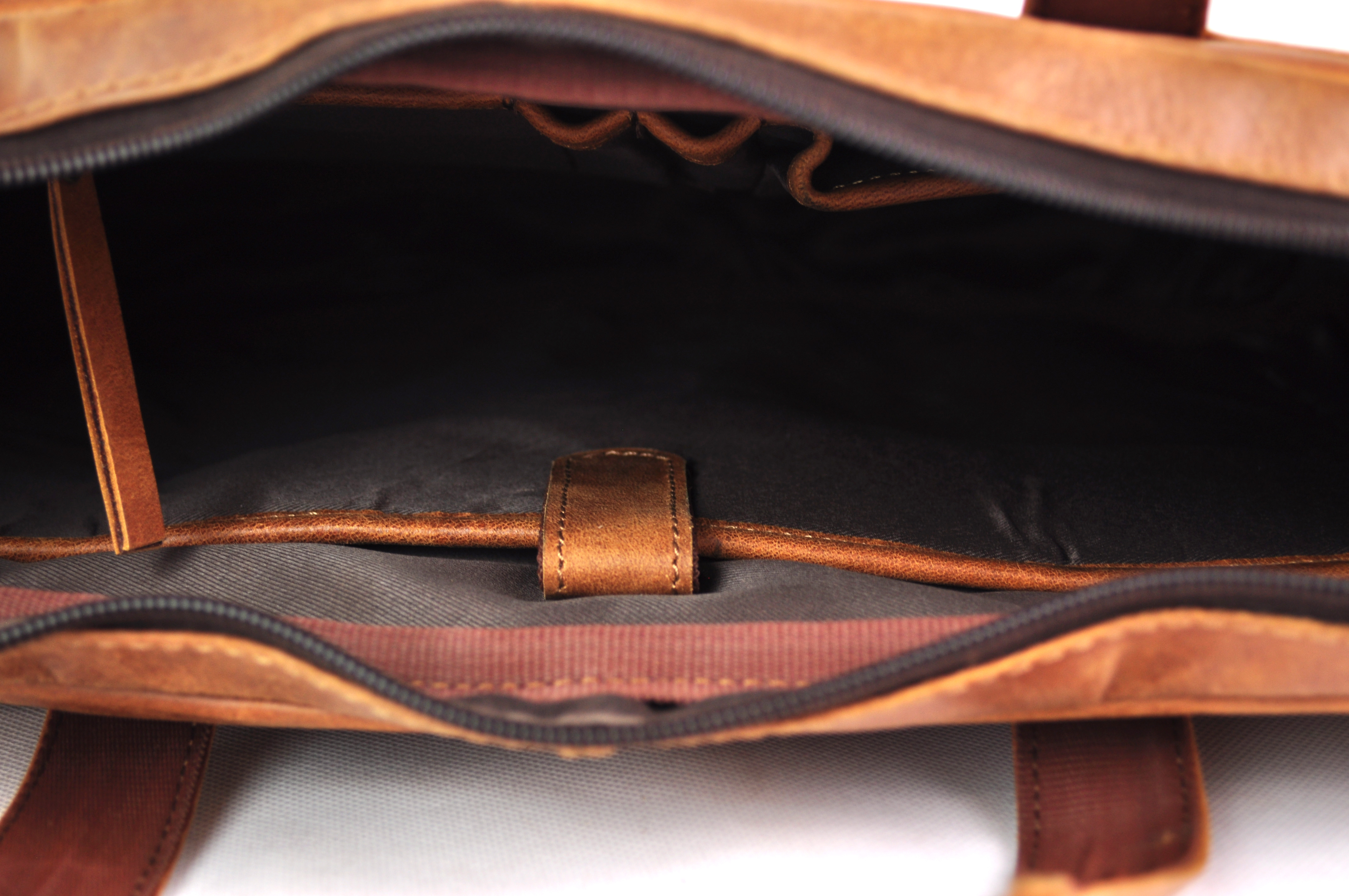 Große Ledertasche | Vintage Optik | 45cm x 35cm x 8cm - Hellbraun