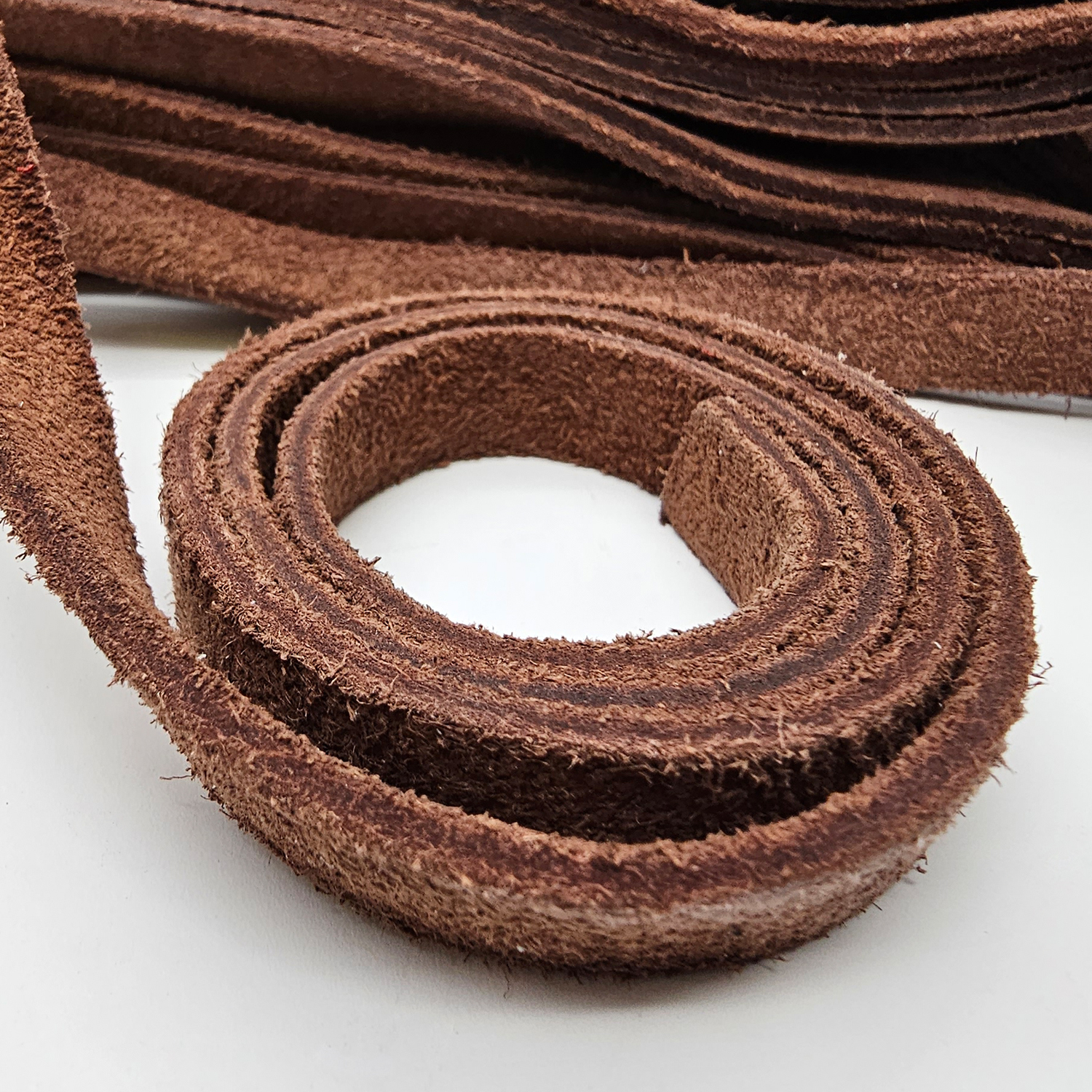 Wildlederband in Hellbraun 15 mm Breite - reines Velourleder
